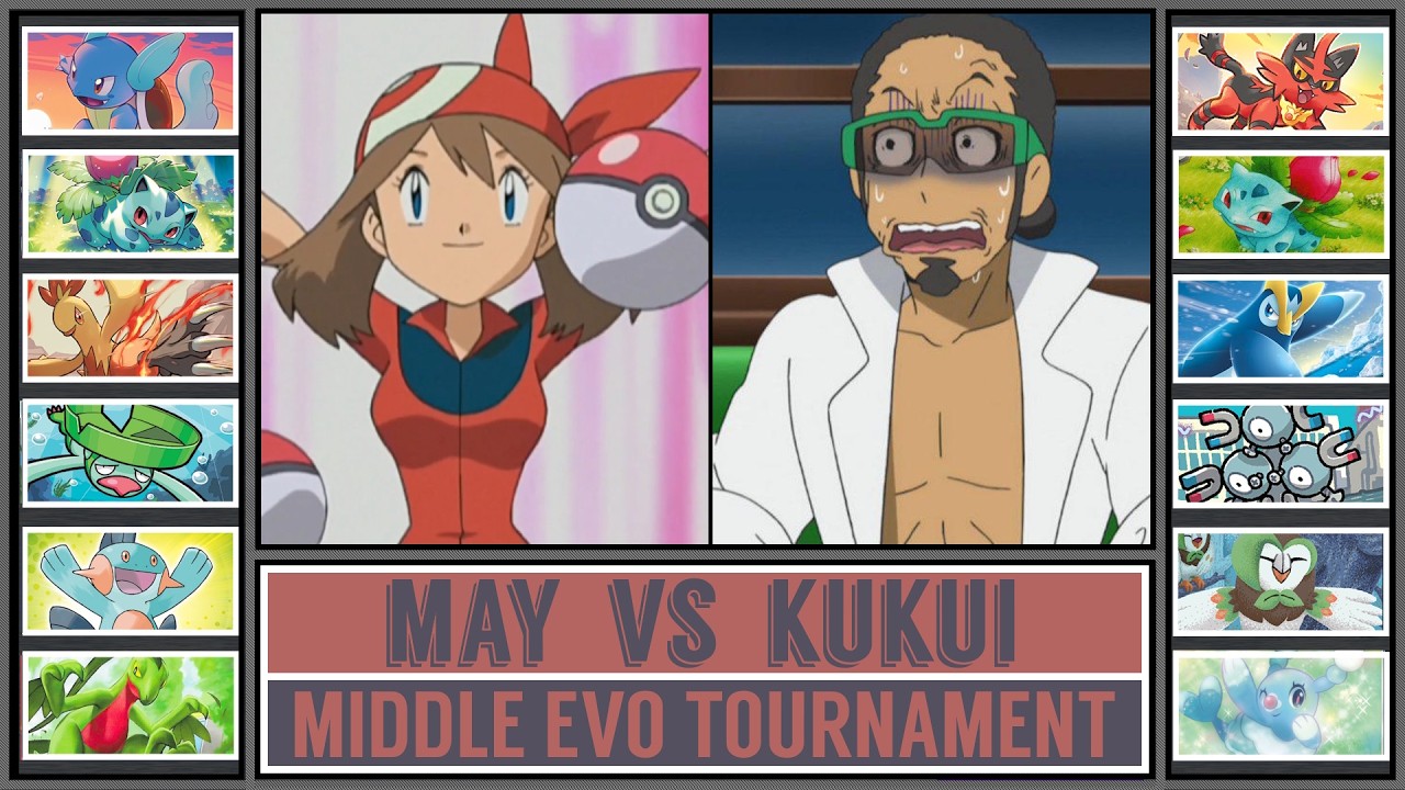 MAY vs  PROF. KUKUI | Trainer Middle Evolution Pokémon Tournament [Battle #7]