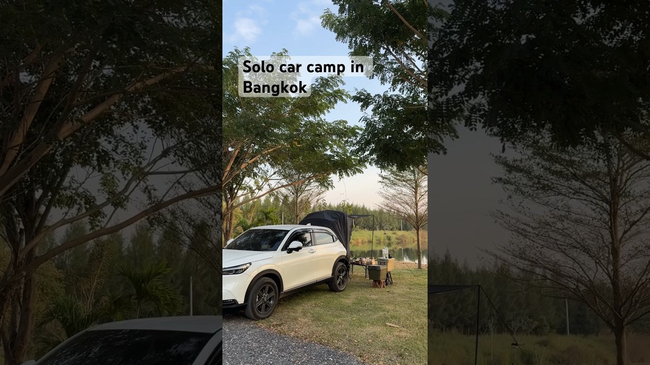 Solo car camp นอนใน HRV ทำเนื้อย่าง ที่ ลานแคมป์กรุงเทพฯ #camping #carcamping #solocamping