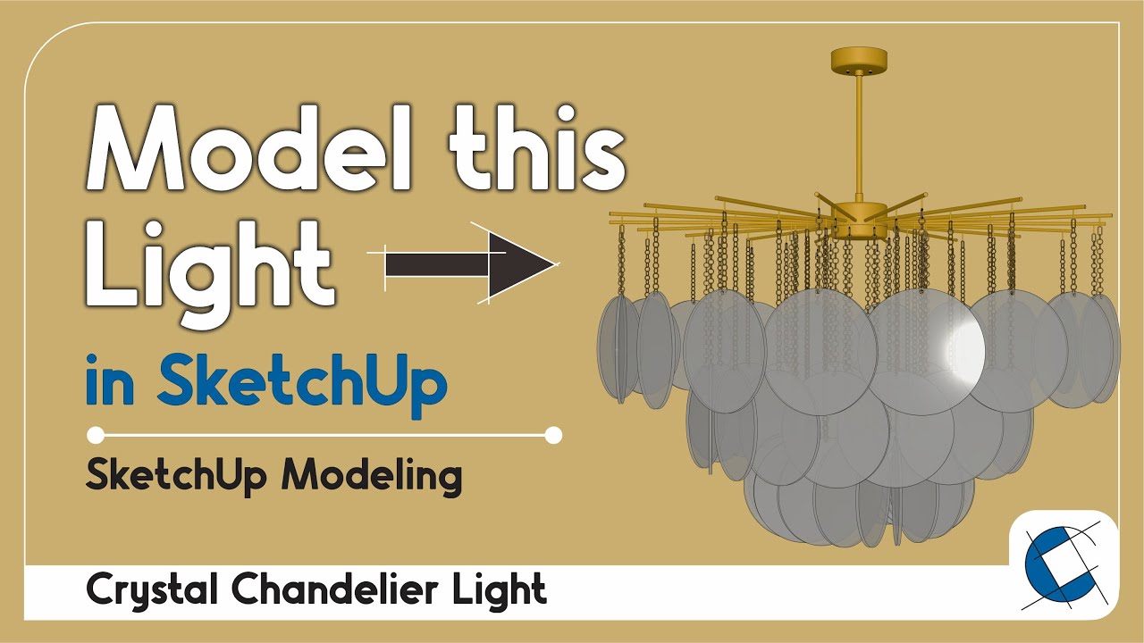 Modern Chandelier Light Modeling in SketchUp | Beginner Step-by-Step Tutorial #sketchup_core