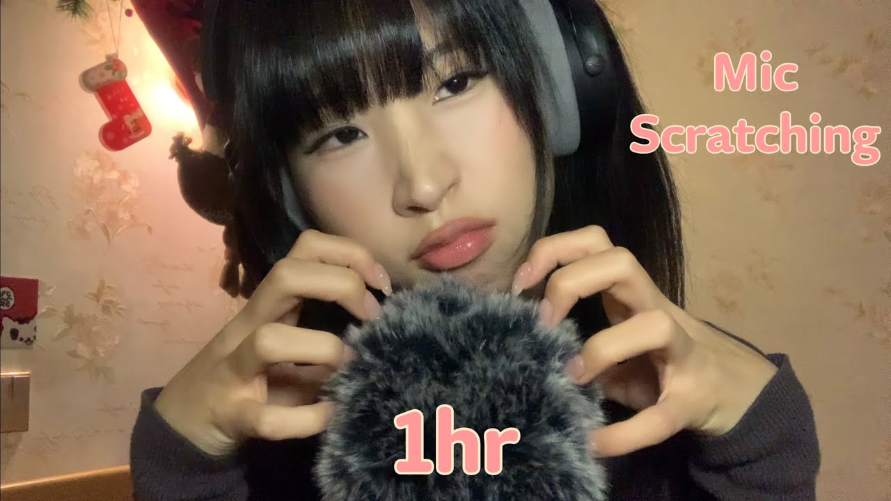 ASMR 1hr fluffy Mic Scratching | no talking