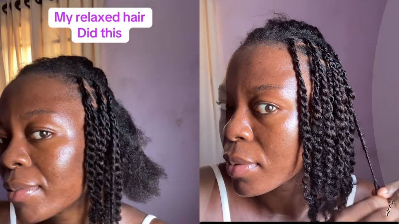 My relax hair did this😱😱😱 ​