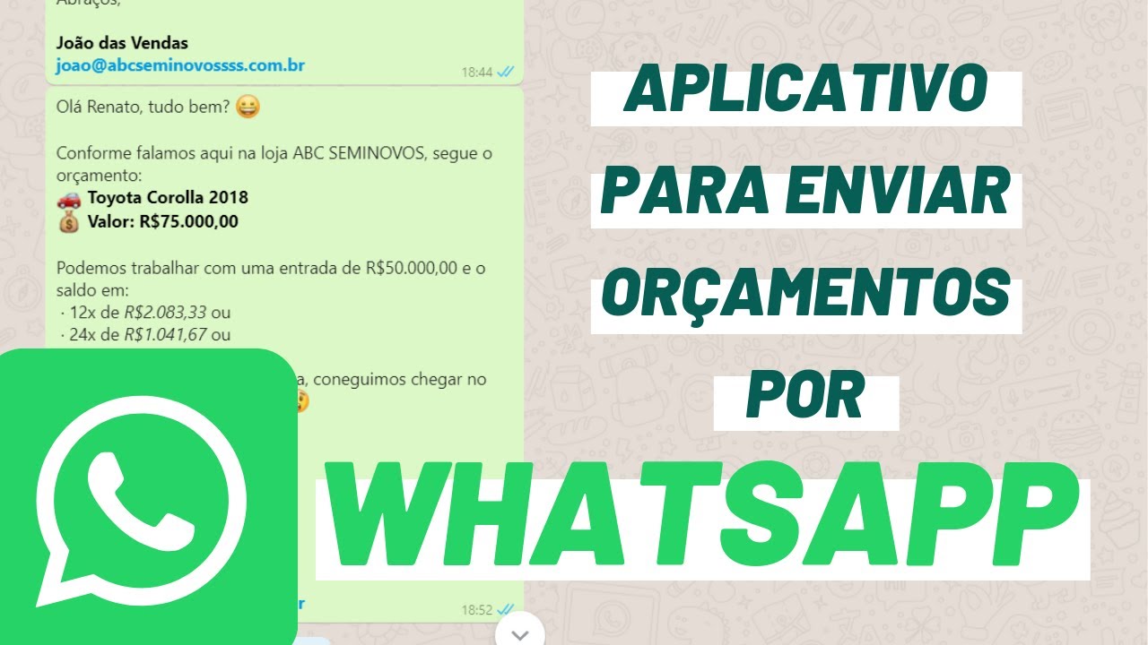 Como criar um aplicativo para enviar ORÇAMENTOS pelo WHATSAPP