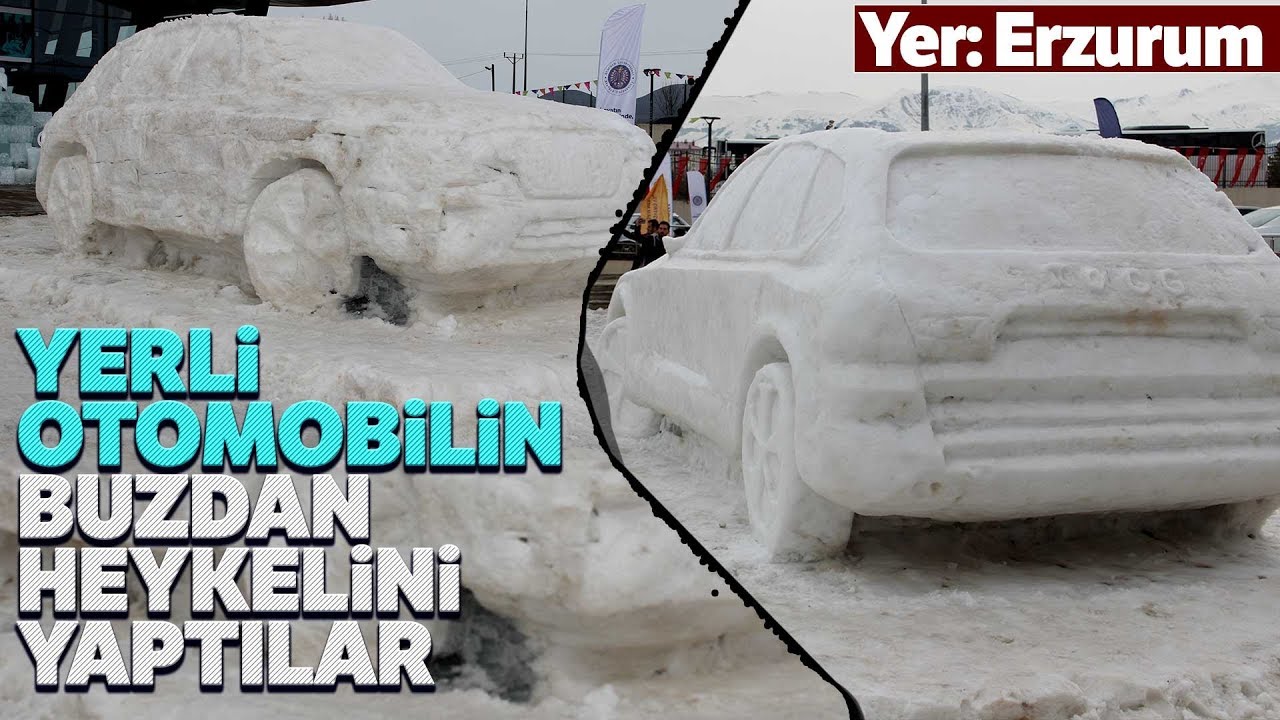 Yerli Otomobil TOGG’un Buzdan Heykelini Yaptılar