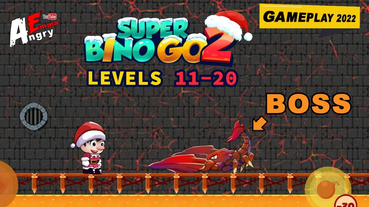 Super Bino Go 2 - Levels 11-20 + BOSS / Gameplay Walkthrough (Android Game)