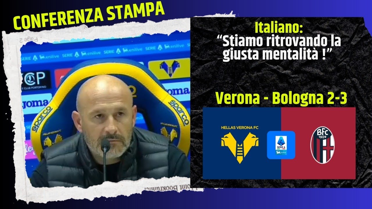 Verona-Bologna 2-3 Italiano in conferenza stampa post partita 