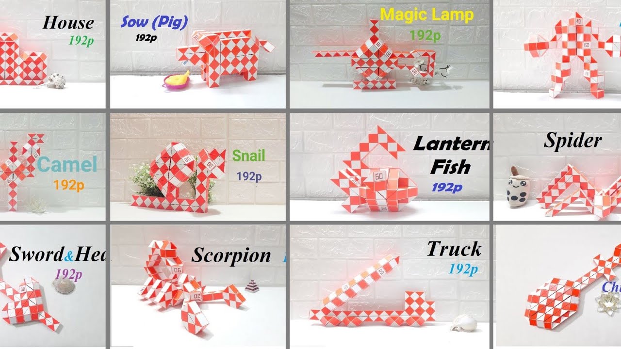 100 Shapes Of Rubik's Twist / Magic Ruler 192 Pieces (From 1 To 100)