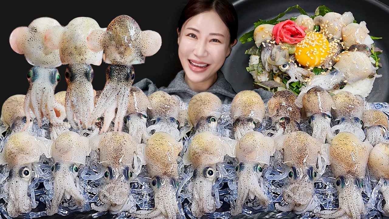 Baby Octopus Sashimi🦑Rossoa pacifica Mukbang