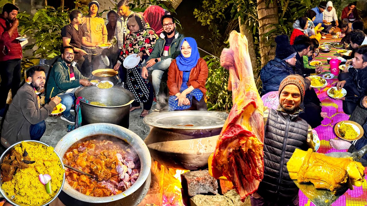 কনকনে ঠান্ডায় গরুর আস্তো রান দিয়ে 