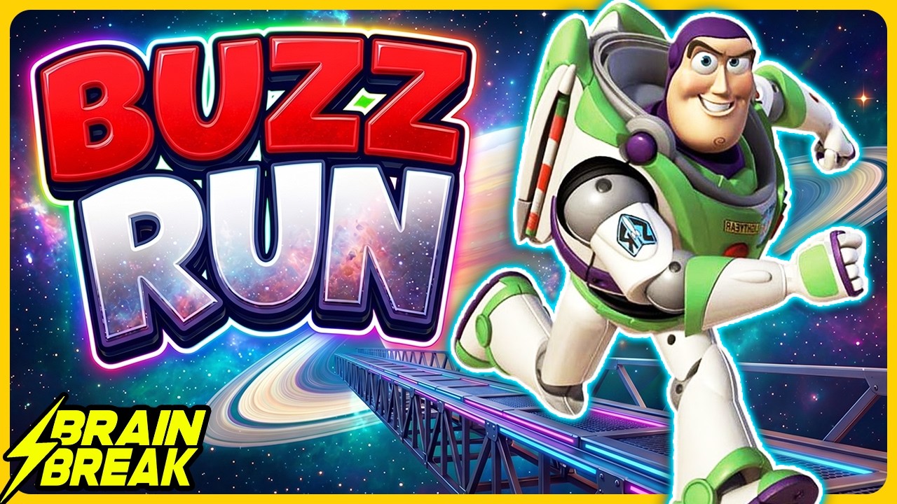 Buzz's Space Run ⚡️ Brain Break ⚡️ Run to Save the Toys & Drop to the Ground When Andy's Coming
