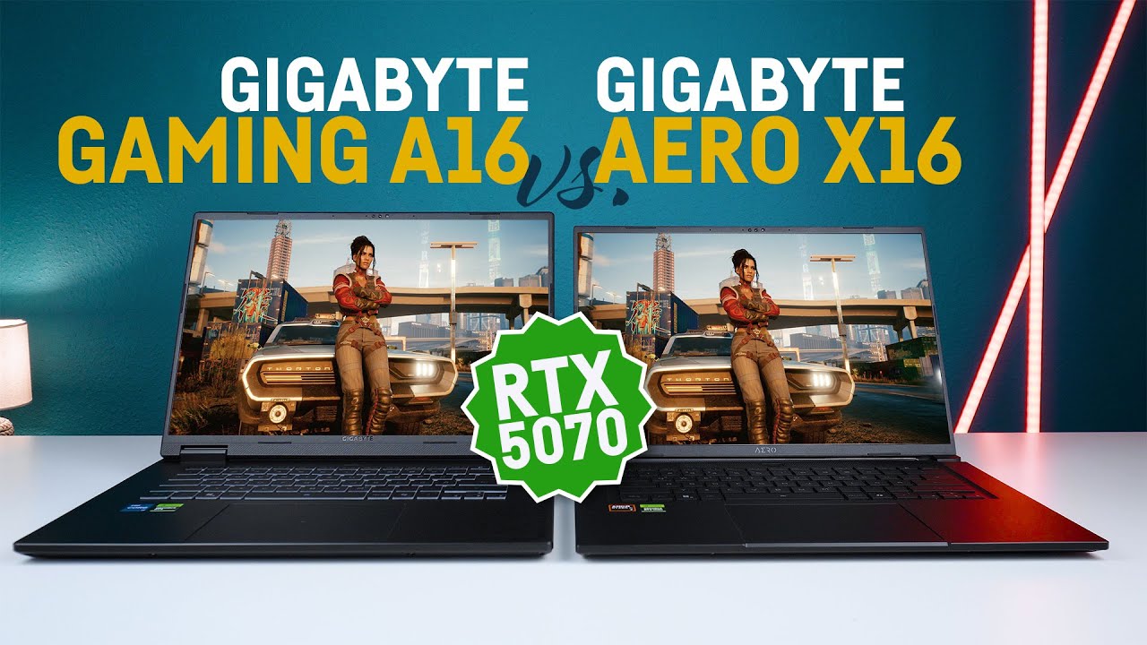 GIGABYTE: GAMING A16 vs AERO X16 - Two RTX 5070 Laptops compared