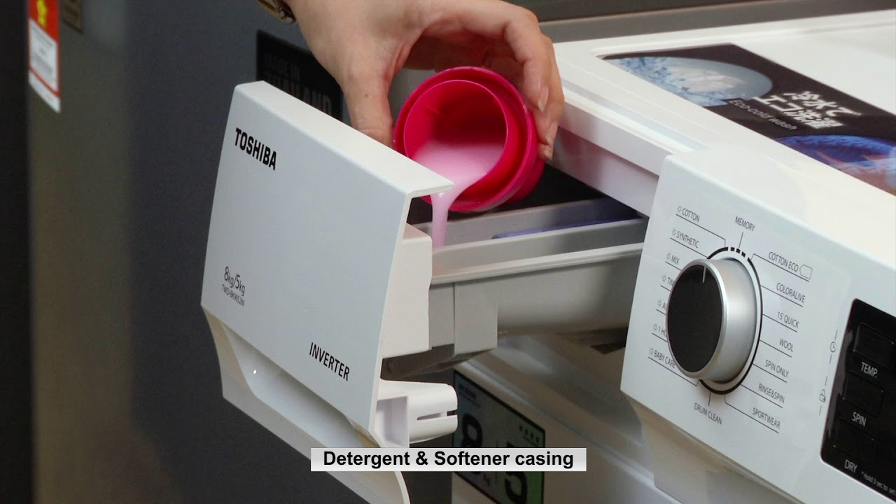 Toshiba 8 kg Wash, 5kg Dry Front Loading Inverter Washer Dryer (TWD-BK90S2M)