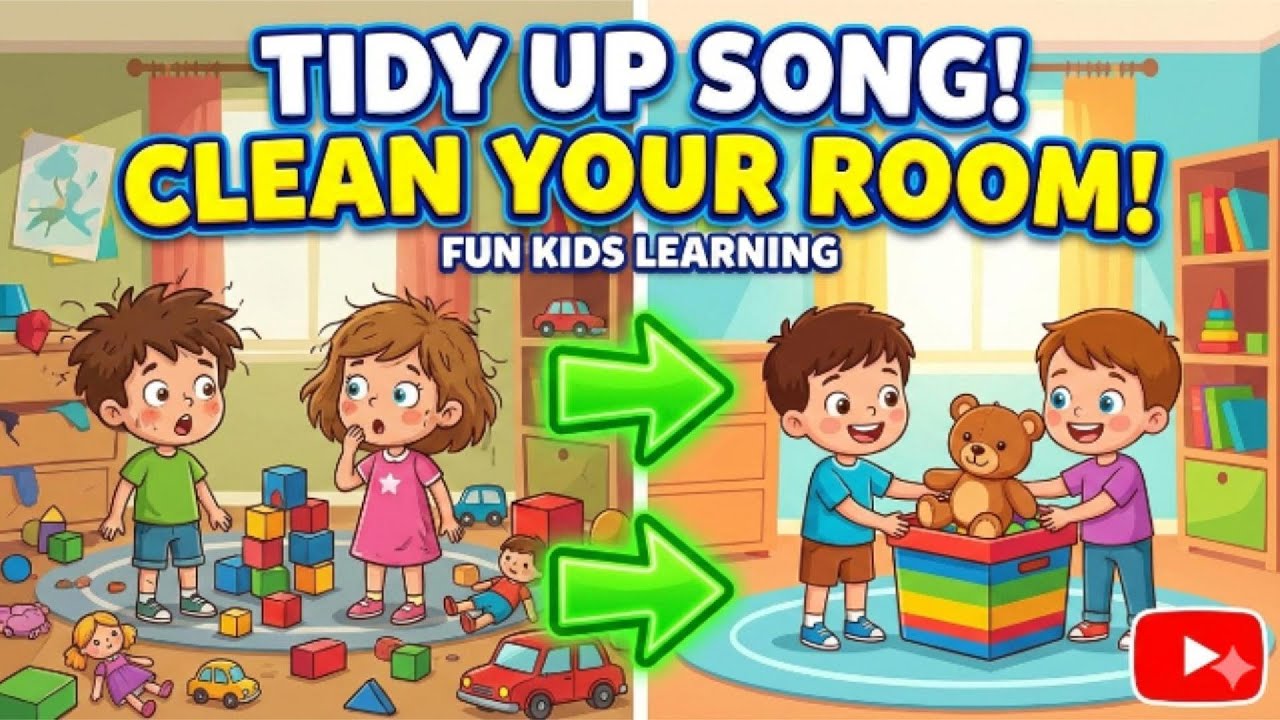 Tidy Up Song | Clean Your Room Nursery Rhyme | Educational Kids Songs