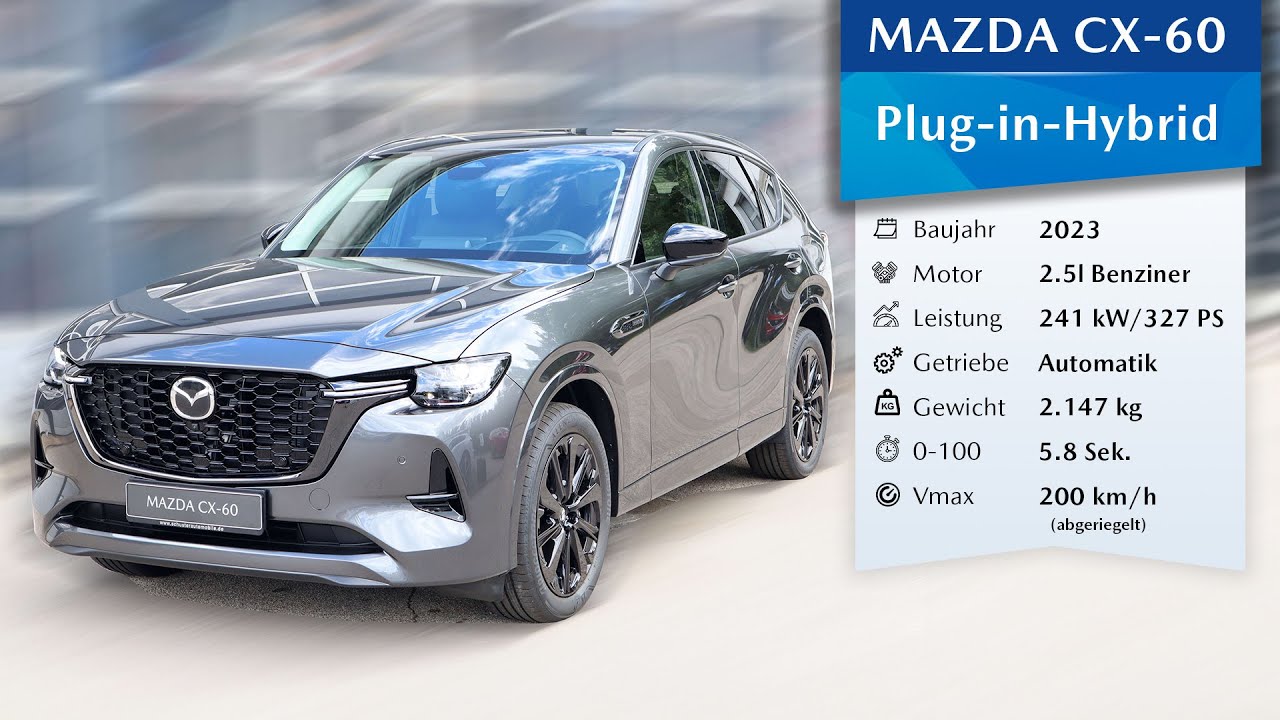 Mazda CX-60 Homura + Tow Bar (4K) | 360° View + Interieur | Machine Grey (46G) | No talk video