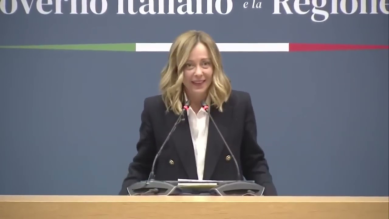 Giorgia Meloni interviene in diretta alla Firma dell'Accordo per la coesione con la Regione Lazio.