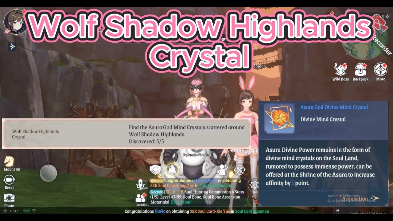 Soul Land: New World - Suotuo City Area - Wolf Shadow Highlands Crystal (Divine Mind Crystal)
