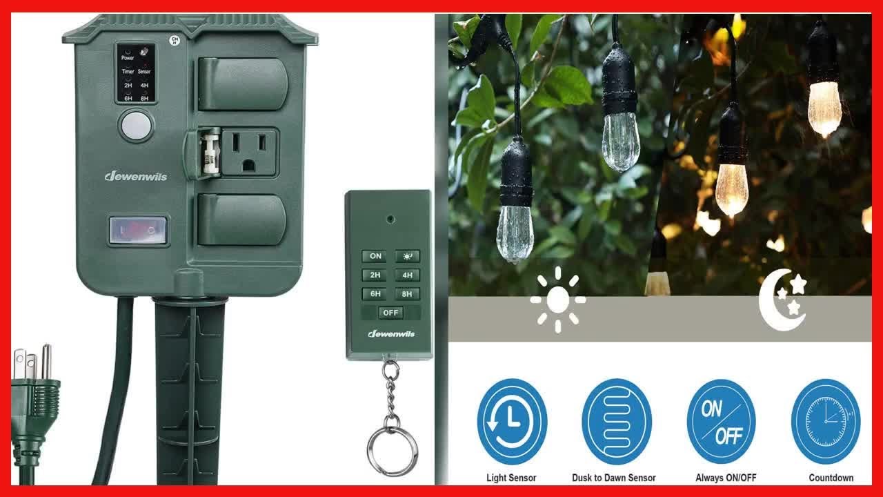 Great product -  DEWENWILS Outdoor Power Stake Timer Waterproof, 100FT Wireless Remote Control, 6 Gr
