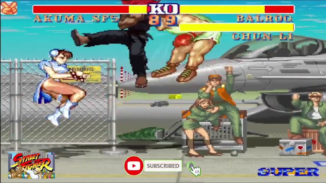 #01 - one vs two - AKUMA vs CHUN-LI and BALROG - street fighter 2 MUGEN GAMEPLAY 