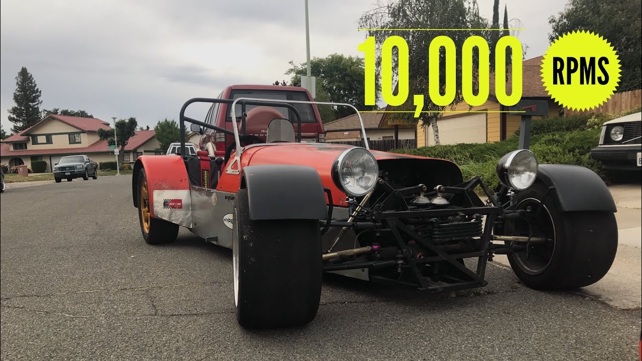10,000 RPM Lotus 7 | Race car powered by Honda CBR1000r Motorcycle engine