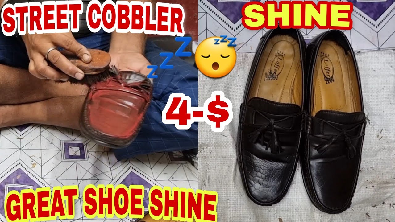 Indian Cobbler, Best Shoe 👞 Shine Cleaning With Cream Ann Dazlo Polish Great work 👌 Full Rest 💤 😴 ✨️
