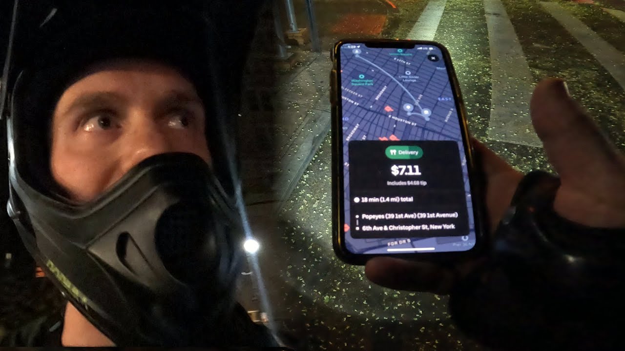 Delivering Uber Eats to drunk people - (After hours in NYC)