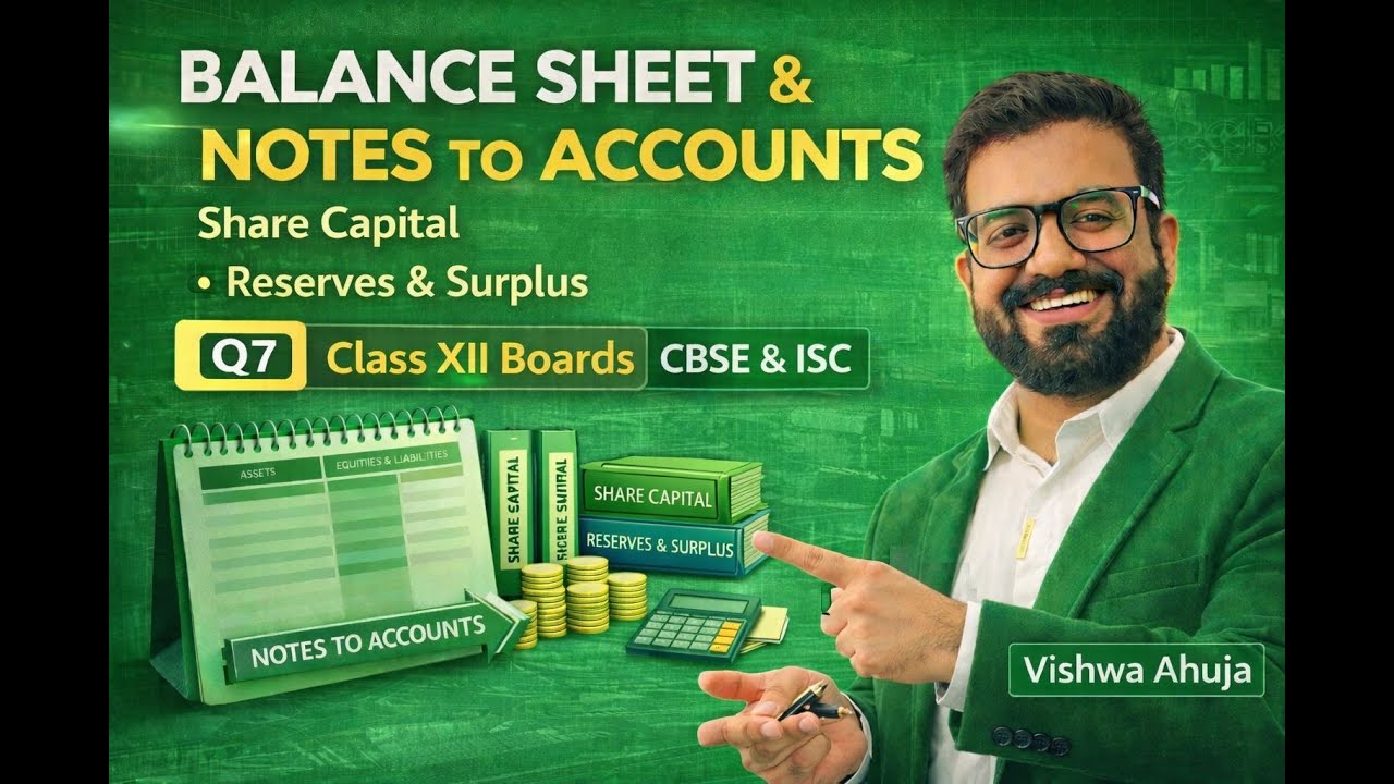 Class XII Boards🔥Q7 Balance Sheet & Notes to Accounts | Share Capital | Reserves & Surplus