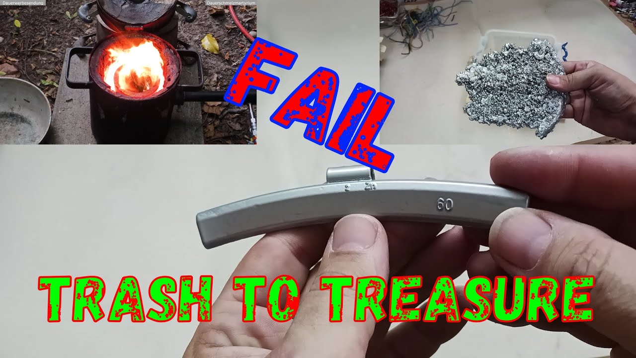 Wuchtgewicht schmelzen - Melt balancing weight - Trash to treasure - how to melt metal #zinc #copper