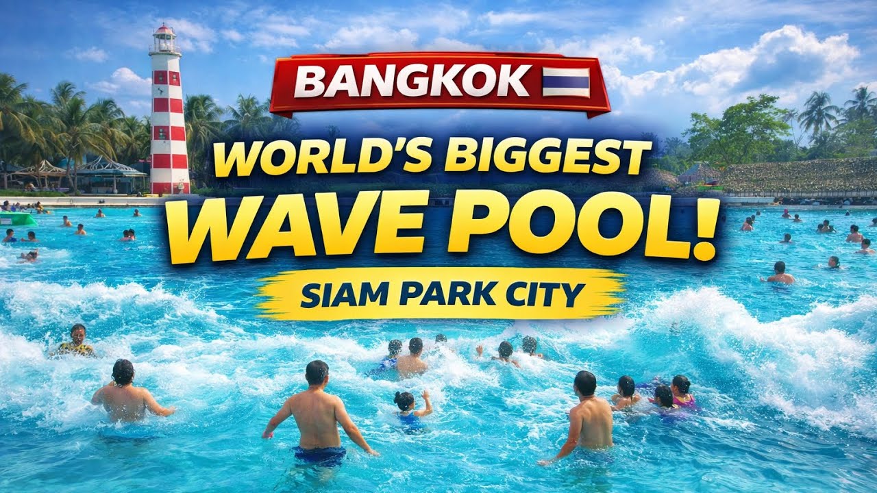 Siam Park City Bangkok Wave Pool Thailand August 2019 - Worlds largest!