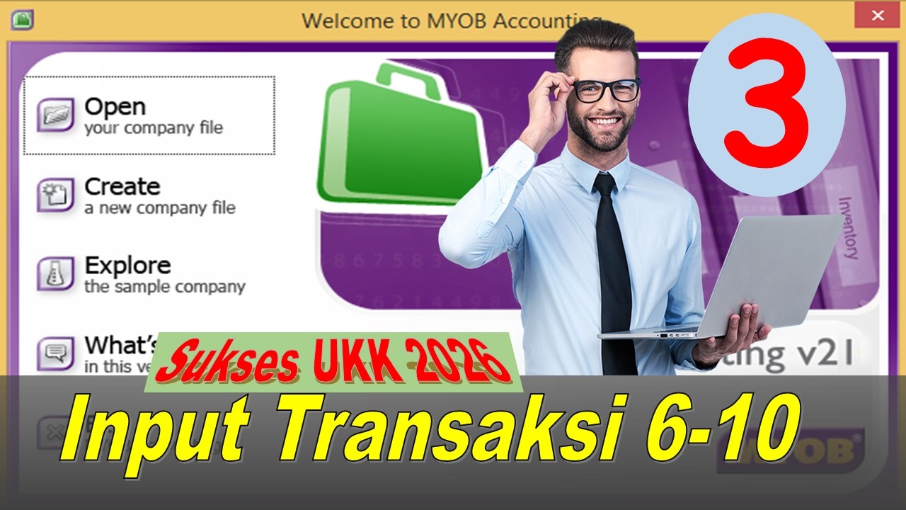 Pembahasan UKK Akuntansi SMK 2026 UD ES PRIMA – Input Dokumen Transaksi 6 – 10 di MYOB (3)