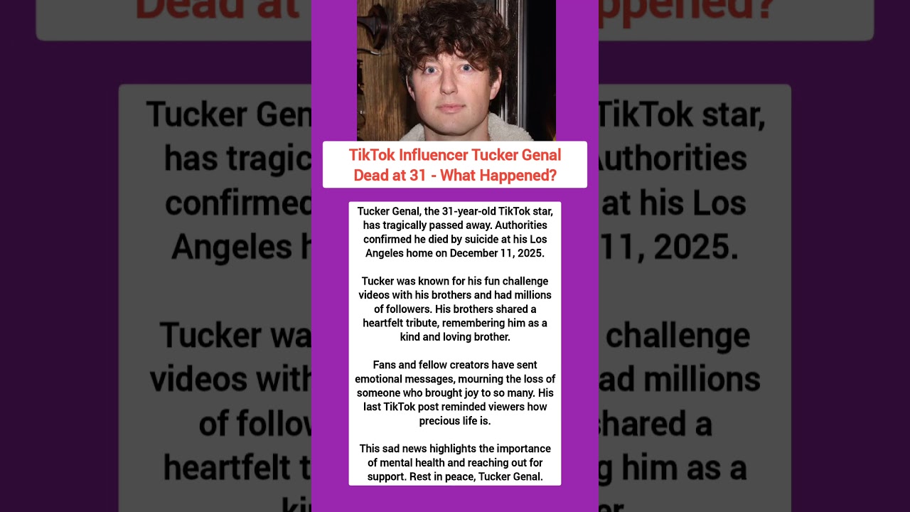 TikTok Influencer Tucker Genal Dead at 31 - What Happened?