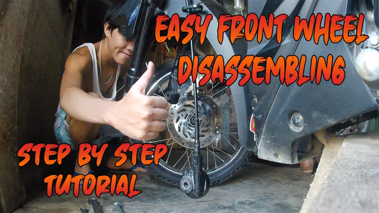 How to remove front wheel in RS125 Fi / Easy & Fast / RS125Fi Maintenance / Vlog #24