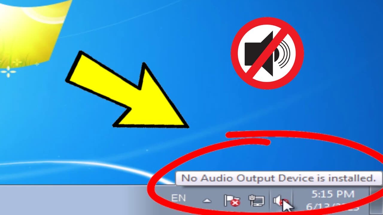 Решить: Выходное аудиоустройство не установлено в Windows 7 | Fix No Audio Device is installed 🔇✅