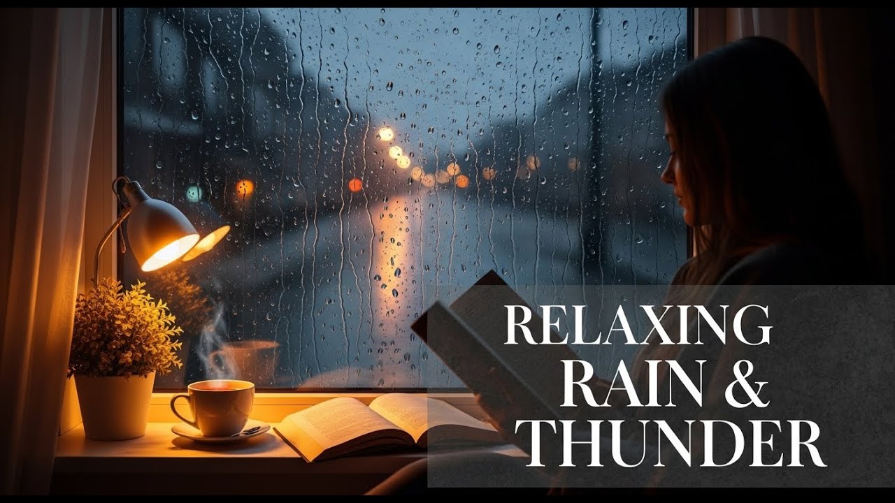 Rain on Window with Thunder | Calm Sleep, Study, Relaxation & Meditation