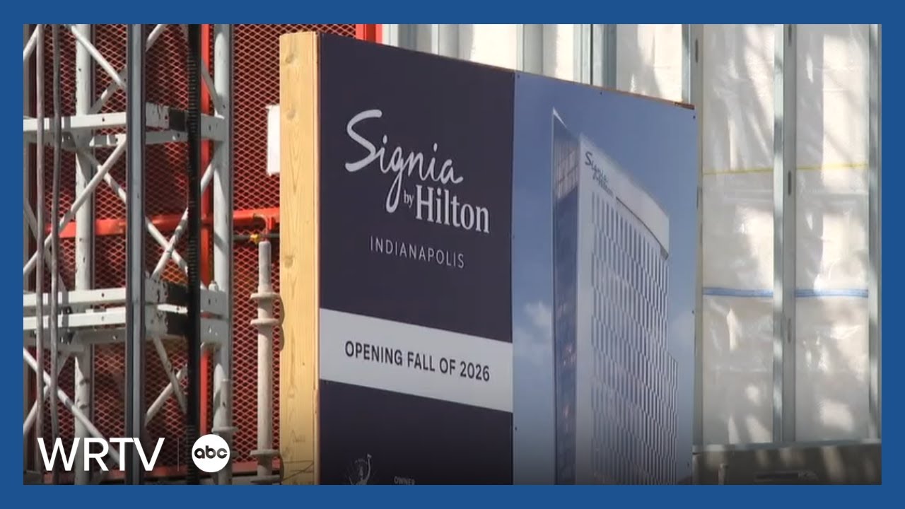 Signia Hotel construction is towering over downtown Indy