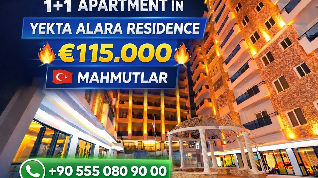 For sale apartment 1+1 in residence complex YEKTA ALARA RESIDENCE 🔥 115.000€ 🔥 MAHMUTLAR 🇹🇷