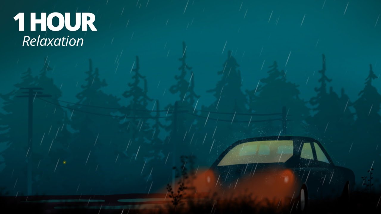 Quiet Rainy Night Car Ambience 🌧️ Ambient Music & Rain Sounds for Sleeping, Studying & Relaxing