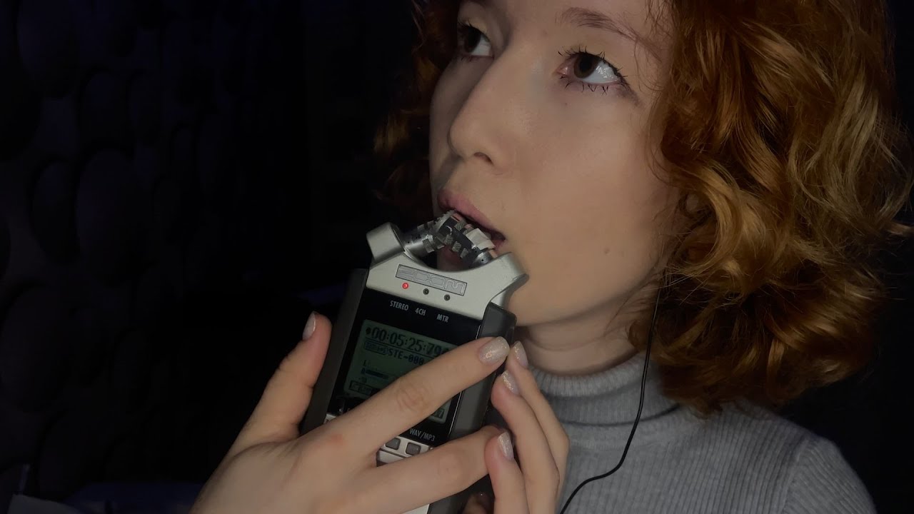 АСМР звуки рта медленное покусывание микрофона | ASMR, mouth sounds slow biting of the microphone