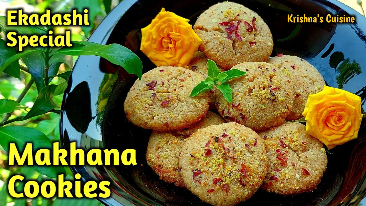 मखाना कुकीज़ || Ekadashi Special Makhana Cookies || Iskcon Prasad | Krishna's Cuisine #makhanarecipe