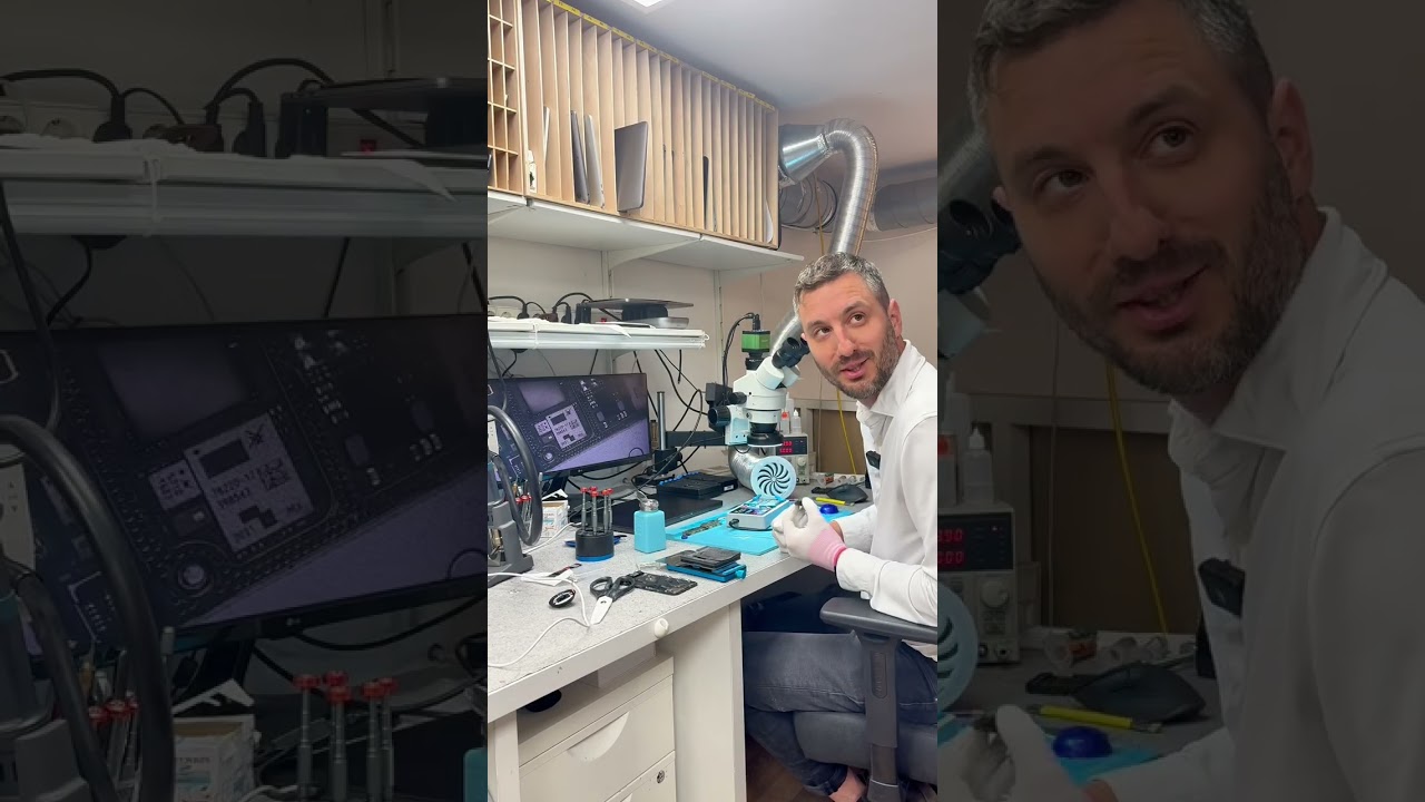 📱🔬 Ázott Apple iPhone 11 alaplap interposer újragolyózása. 📱🔬