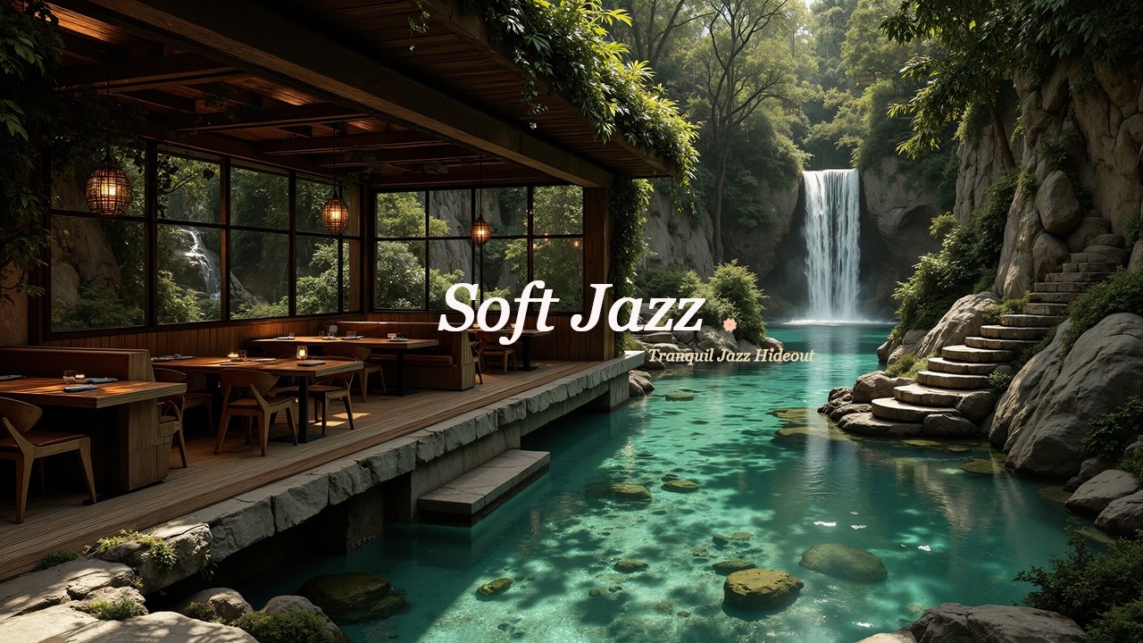 Нежная Джазовая Музыка В Обеденном Зале Riverside | Спокойная Атмосфера Кухни Для Умиротворения И...