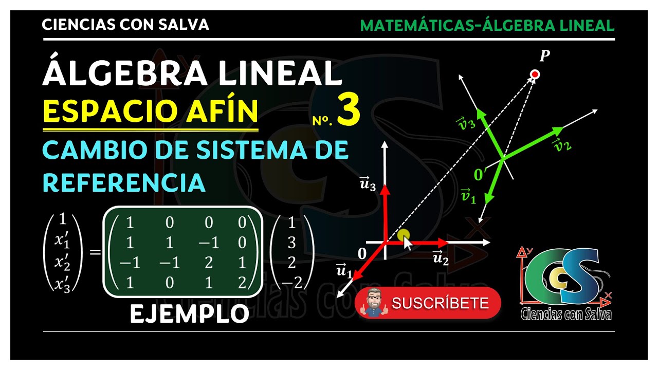 A.L. Espacio afín 3. cambio de sistema de referencia. Ejemplo.