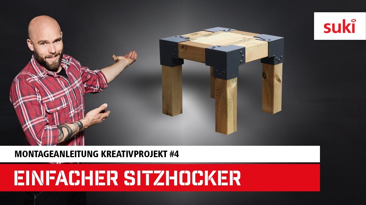 Einfacher Sitzhocker | Montageanleitung | suki Steckverbinder
