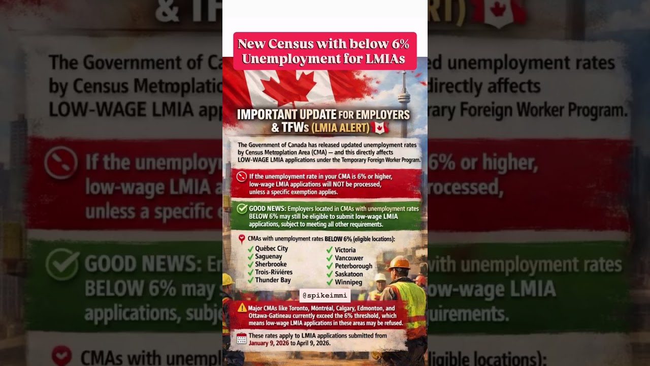 🚨 BIG UPDATE | LOW-WAGE LMIA IS BACK (SELECT REGIONS) 🇨🇦  Canada is resuming LOW-WAGE LMIA&hellip;