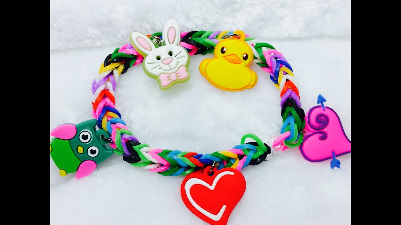RAINBOW LOOM: Pulseira De Elástico-GOMITAS-LOOM BANDS TUTORIAL