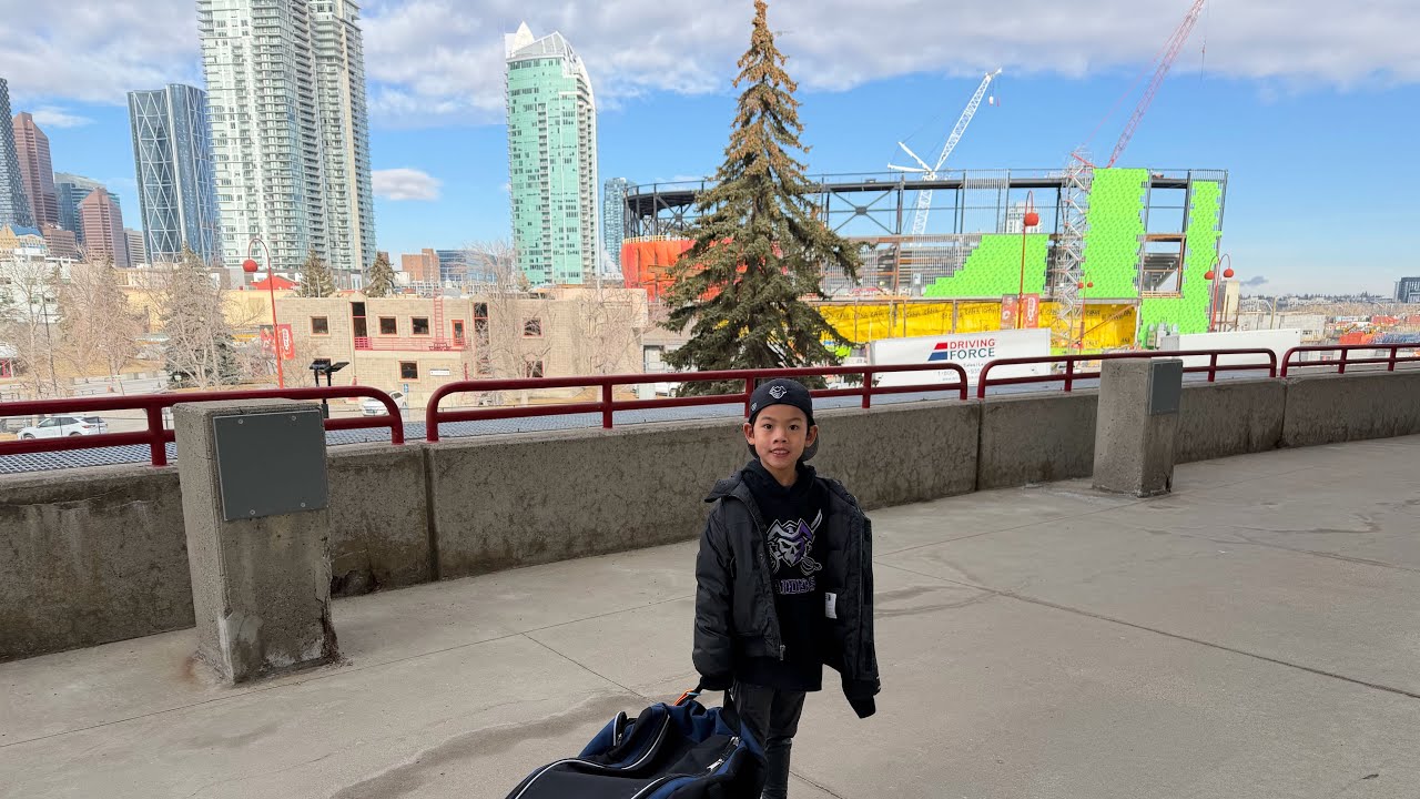 Calgary Scotiabank Saddledome on ice experience with my U9 Raiders team