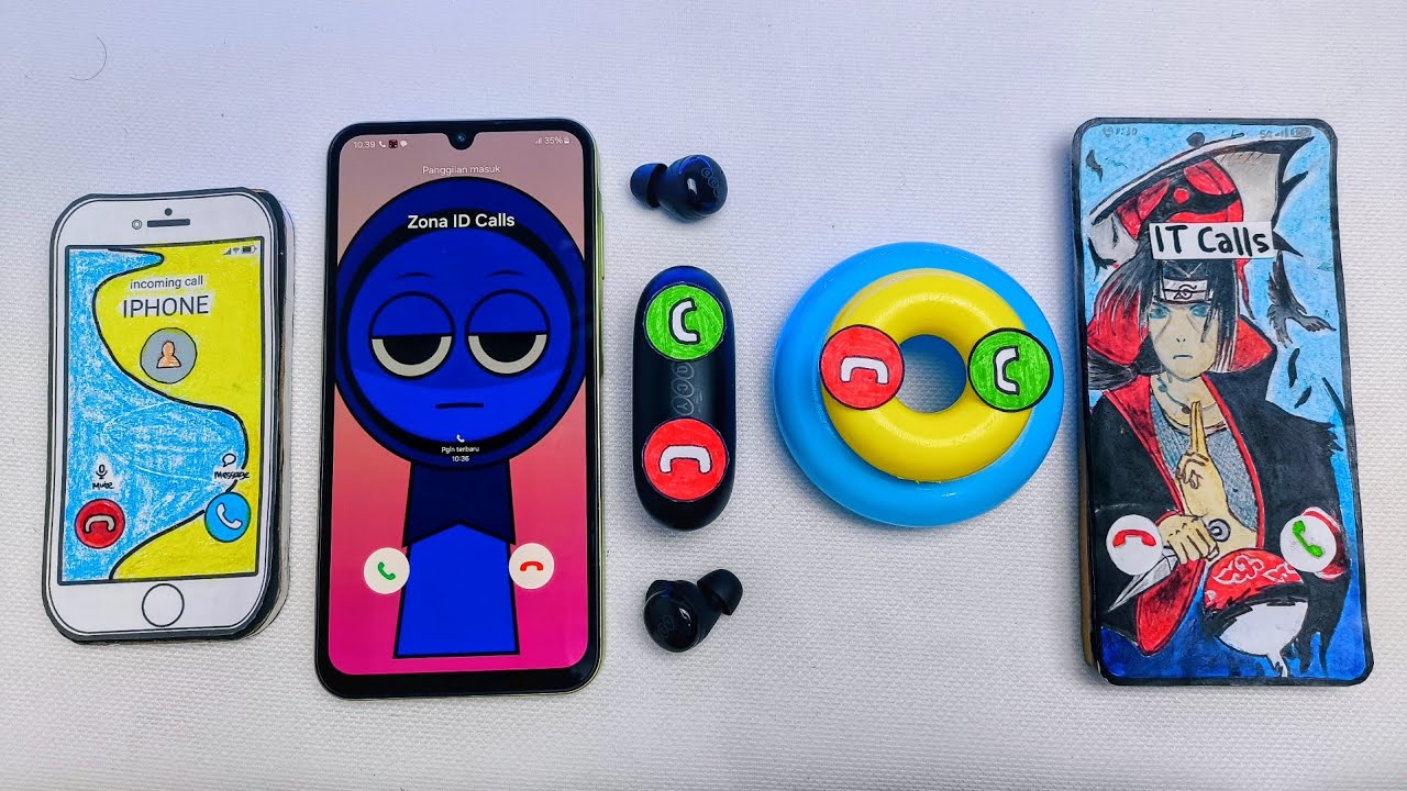 iPhone 5s vs Galaxy a15 Sprunki vs Circle Blue Yellow vs Earbuds vs Xiaomi 13 Uchiha incoming call