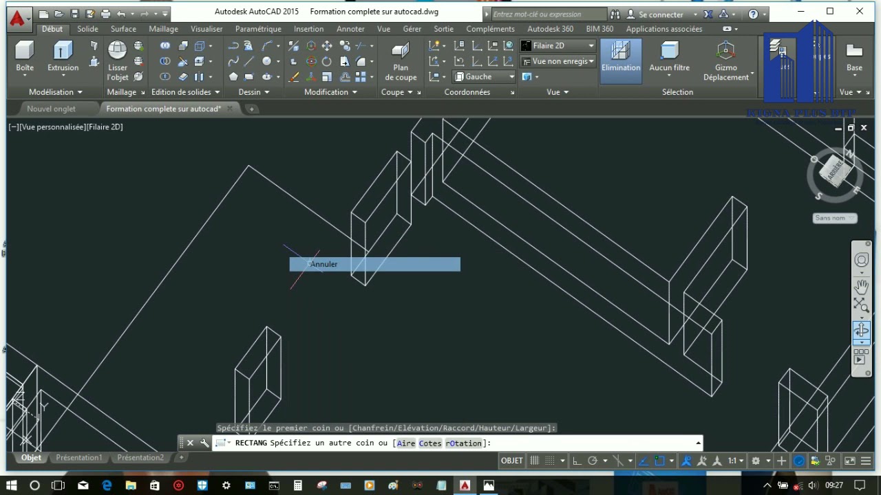 Autocad 3D modelisation complete d'un duplex moderne P23