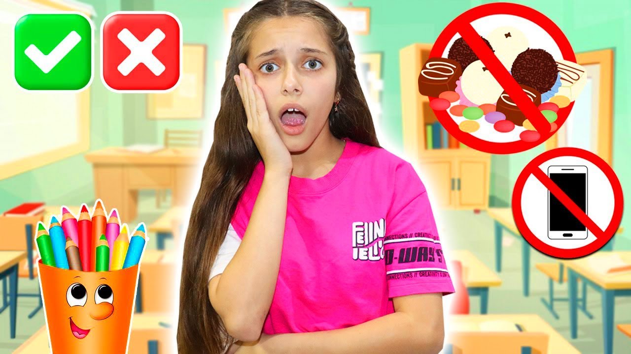 Regras de Conduta e Bom Comportamento na Escola com Flor de Menina
