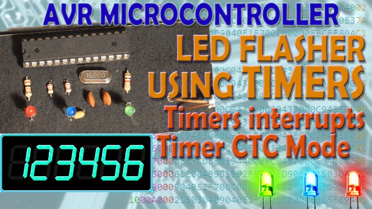 AVR Microcontroller. LED flasher using timers. Timers interrupts. Timer CTC Mode.