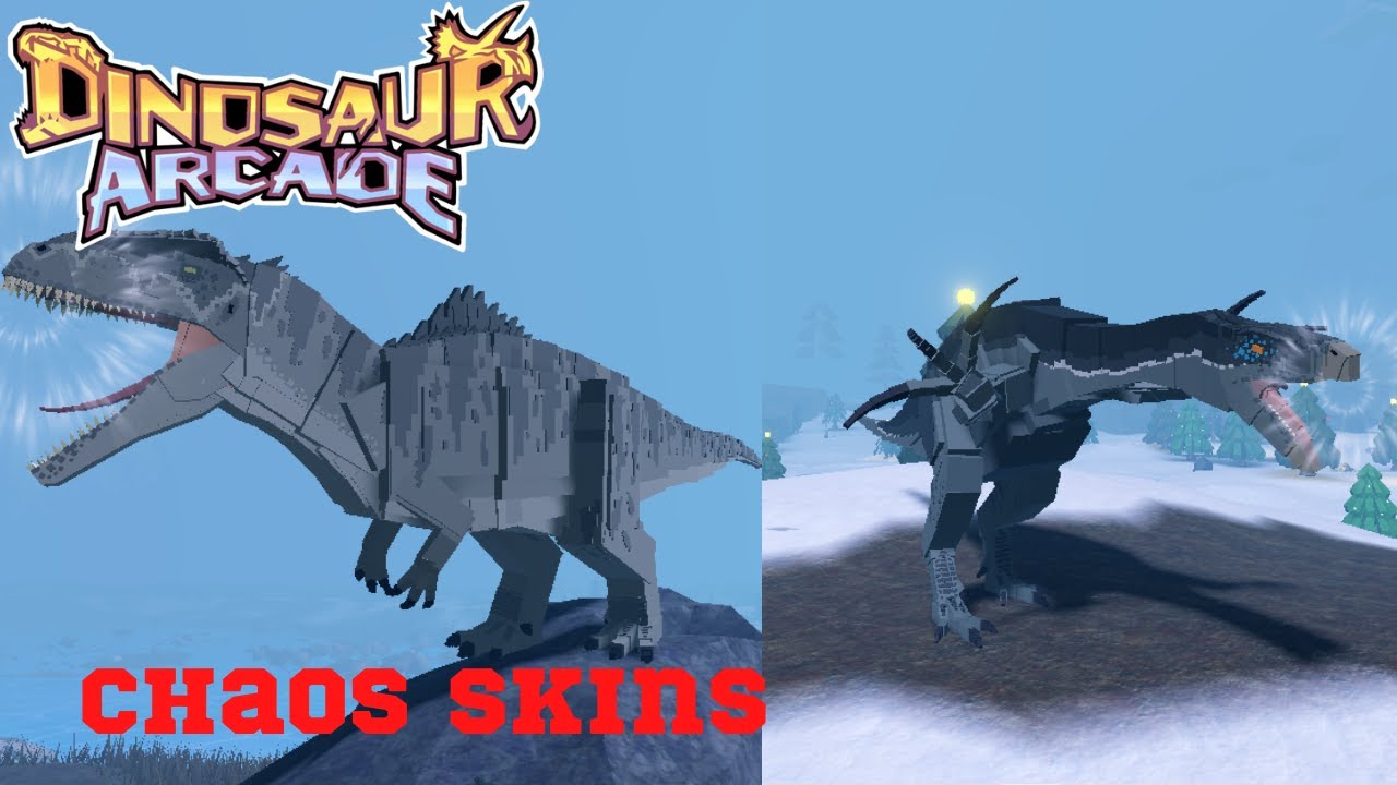 Roblox Dinosaur Arcade - Chaos skins (Giganotosaurus and Therizinosaurus)