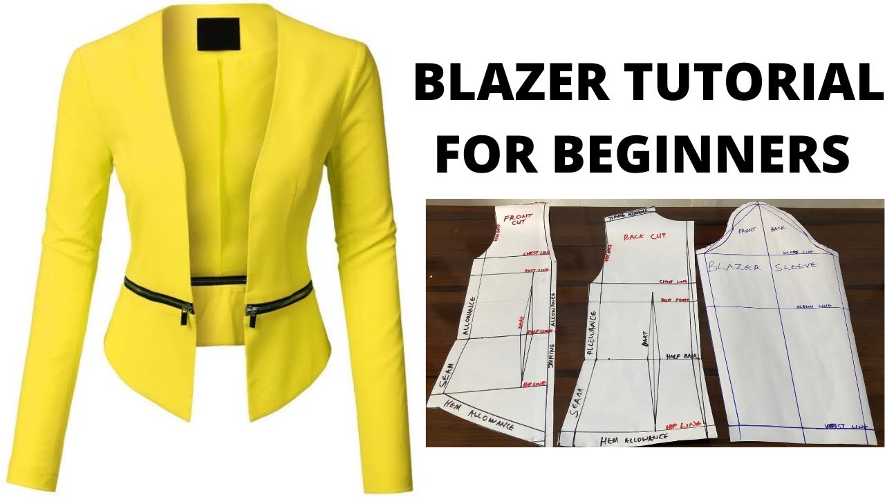 How to make Blazer jacket for Beginners | Collarless blazer for ladies| Pattern drafting tutorial